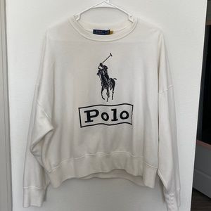 White Polo Ralph Lauren Crewneck Sweatshirt